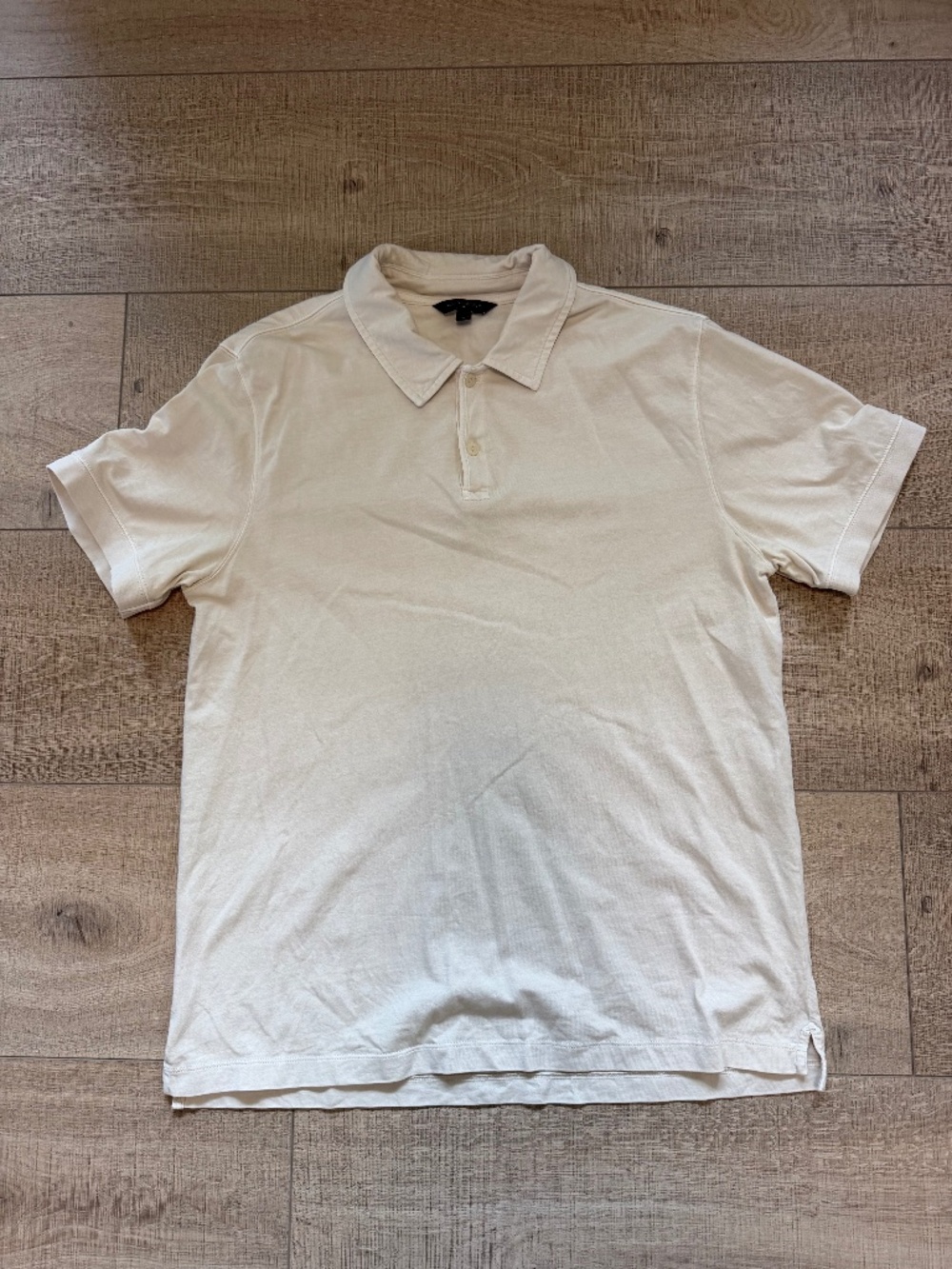 Banana Republic Cream Off White Pique Polo Shirt Short Sleeve Men's Size Large